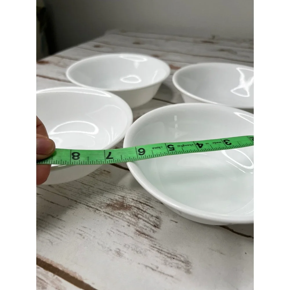 Corelle Bowls Winter Frost White Vitrelle Glass Small Soup Cereal Set of 4 5.25